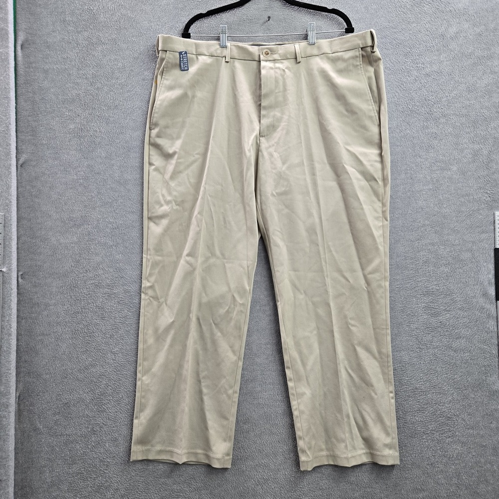 Haggar Men Pants 42W X 29L Brown Chino Twill Premium No Iron Khaki 29" NWT